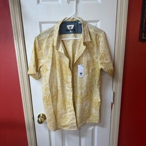 Yellow Paisley Short Sleeve Shirt